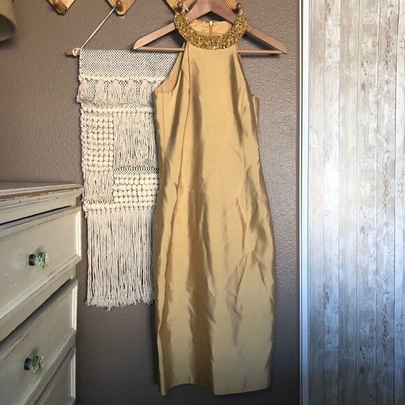 Michael Kors Gold Embellished Sleeveless Dress - Picture 3 of 9